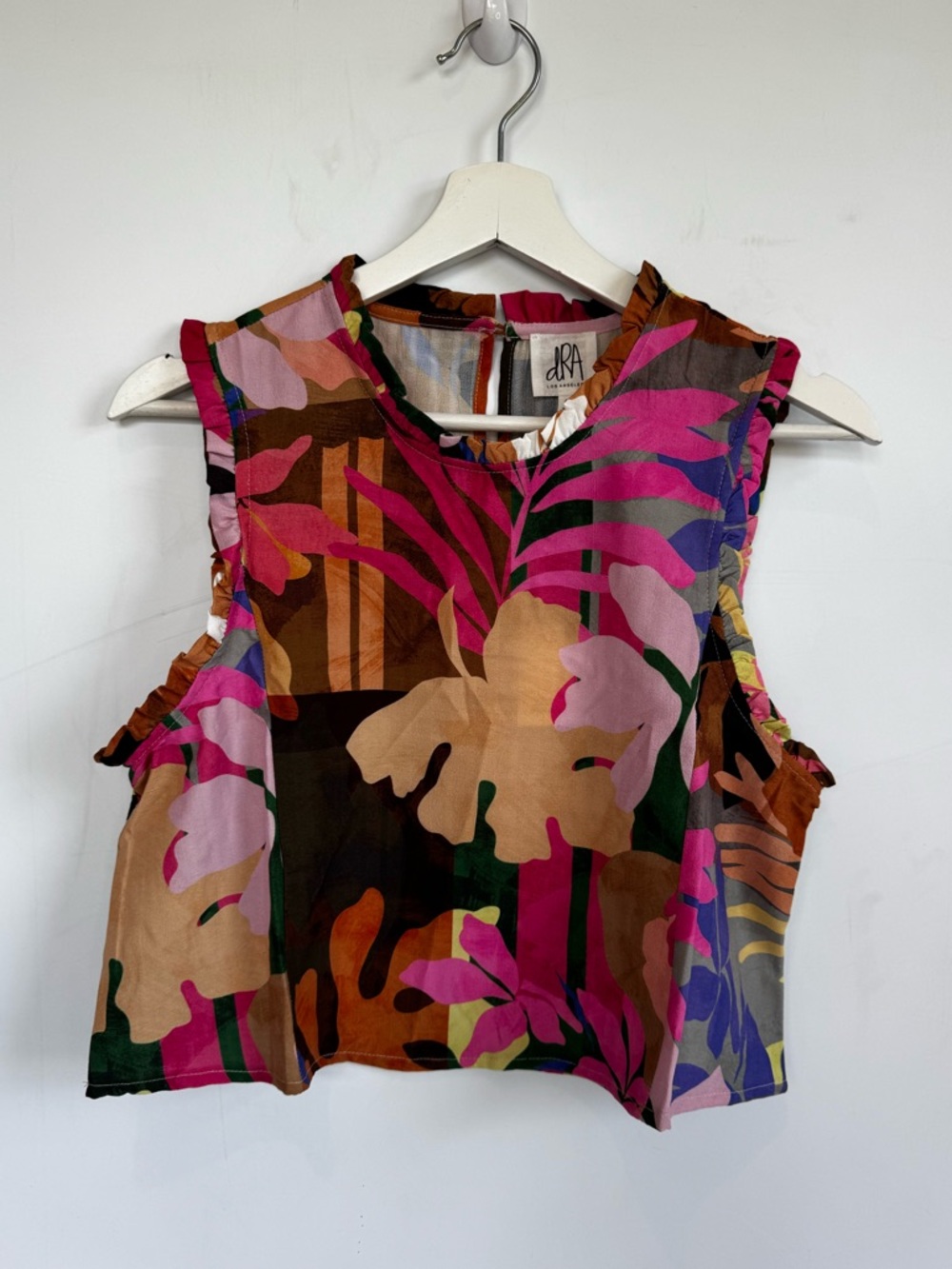 NWT Anthropologie dRa Los Angeles Tropical Floral Multicolor Aviana Tank Top S